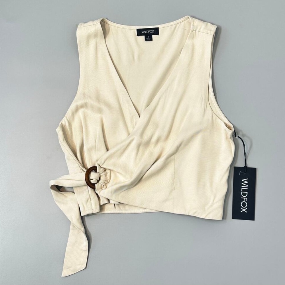 Wildfox Amanda Vest Top in Cream Fog - Picture 3 of 7